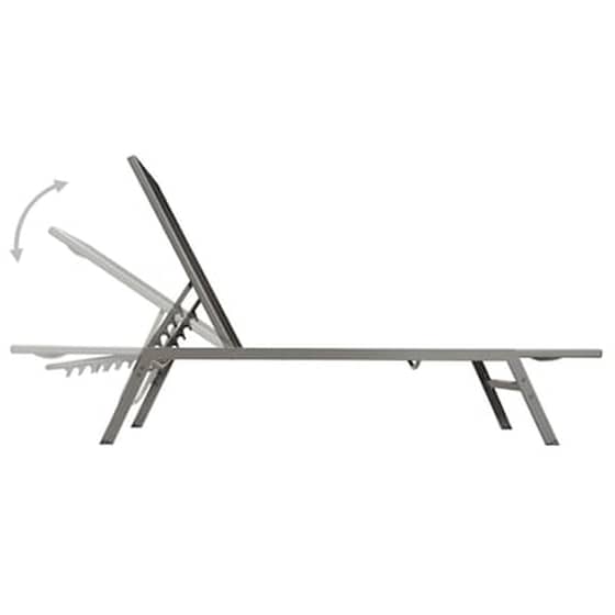 Ξαπλώστρα Παραλίας VidaXL από Ατσάλι και Textilene 200x58x32 cm - Μαύρο image 5