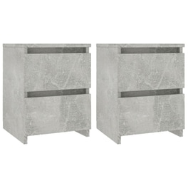 Κομοδίνο Vidaxl Από Μοριοσανίδα 2τμχ 30x30x40 cm - Γκρι Σκυροδέματος