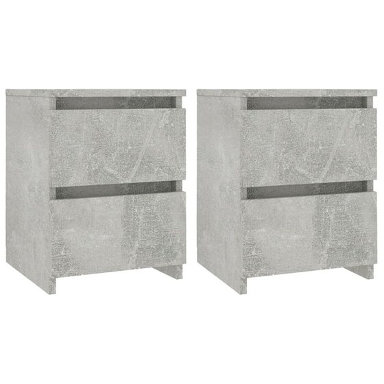 Κομοδίνο Vidaxl Από Μοριοσανίδα 2τμχ 30x30x40 cm - Γκρι Σκυροδέματος image 0