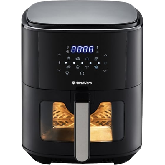 HOMEVERO HV-AF6.5W με Αποσπώμενο Κάδο 1500 W 6.5 L Μαύρο Φριτέζα Αέρος image 0