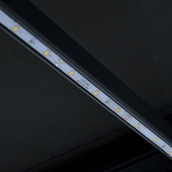 Τέντα Vidaxl Συρόμενη Χειροκίνητη με LED 450x300cm - Ανθρακί image 3