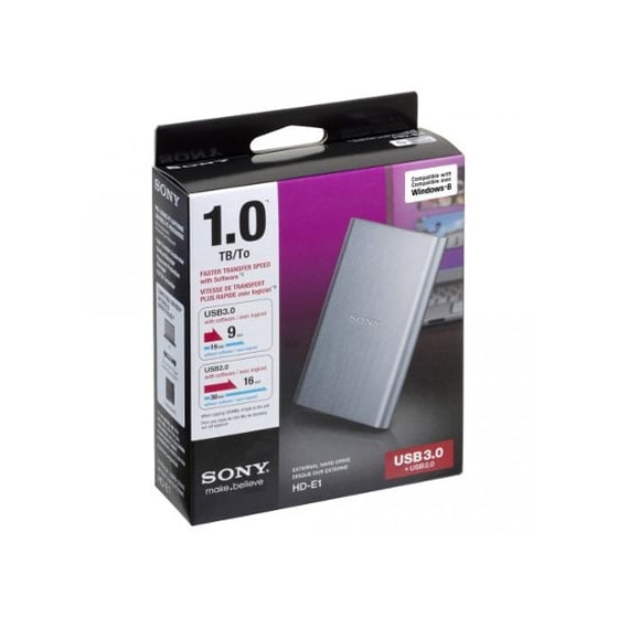 Εξωτερικός σκληρός δίσκος Sony 1TB 2.5" USB 3.0 HD-E1S Ασημί image 3