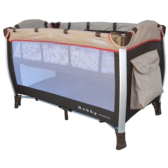 Bebestars Παρκοκρέβατο Αλουμινίου Nobby Brown 883-182 Με Β' Οροφο image 0