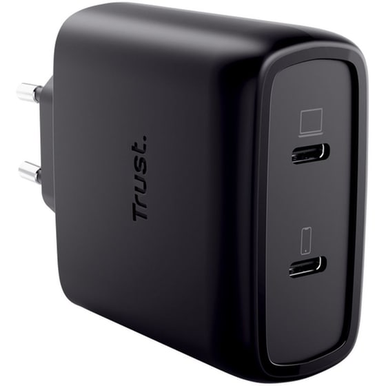 Φορτιστής Πρίζας Trust Maxo GaN Charger 2x USB-C 65W - Black image 1
