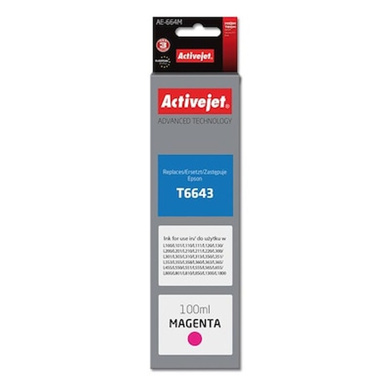 ACTIVEJET Συμβατό Epson T6643 Ματζέντα Μελάνι Εκτυπωτή Ae-664m