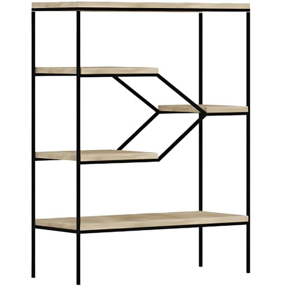 Ραφιέρα Liberta Step από MDF 80x30x120 cm - Μπεζ/Μαύρο image 0