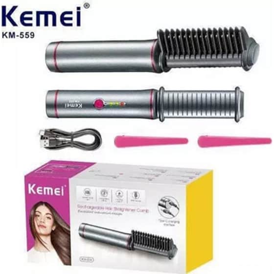KEMEI KM-559 Ηλεκτρική Βούρτσα 5 W Aσήμι-Ροζ image 1