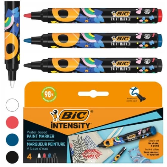 Μαρκαδόροι Σχεδίου BIC Paint Marker Mixed (4 Τεμάχια) image 1
