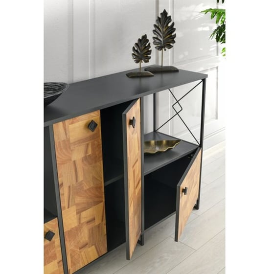 Μπουφές 24Mall Masa από Μοριοσανίδα 180x41x90 cm - Ανθρακί/Καφέ image 1