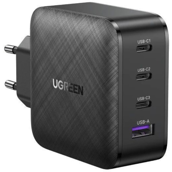 Φορτιστής Πρίζας Ugreen Gan Fast, 1x USB-A, 3x USB-C 65W - Black image 0