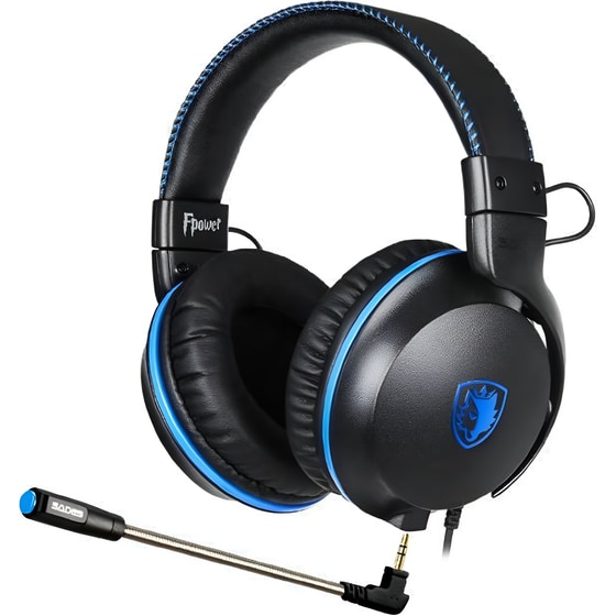 Sades Fpower Gaming Ενσύρματα Ακουστικά 3.5mm - Μαύρα/Μπλε image 3