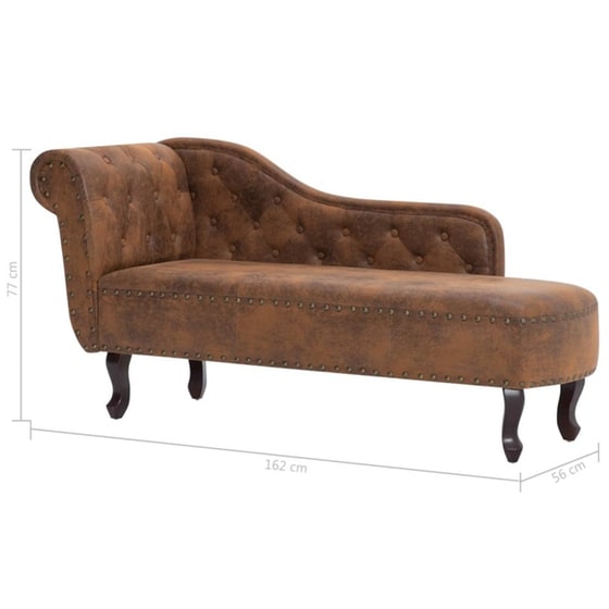 Ανάκλιντρο VidaXL από Συνθετικό Καστόρι 162x56x77 cm - Καφέ image 7