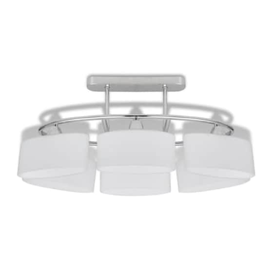 Vidaxl Φωτιστικό Οροφής Με Λευκό Ελλειψοειδές Κρύσταλλο 6φωτο Ε14 image 4