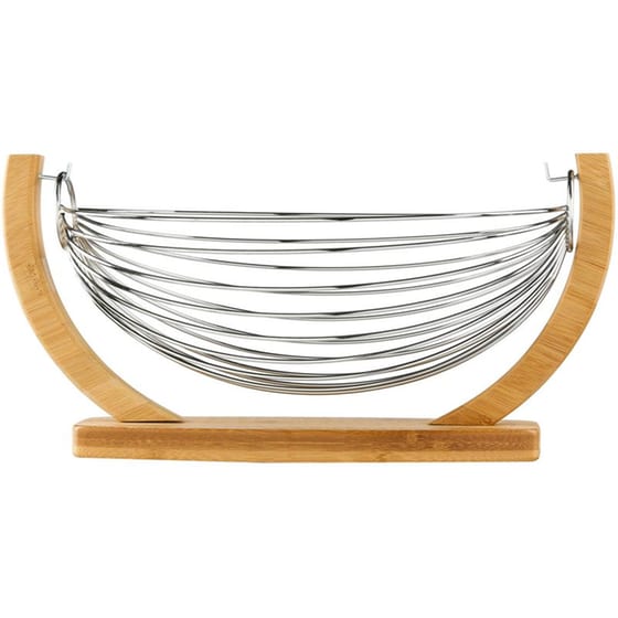Φρουτιέρα Spitishop Μπαμπού 36x21x18.5cm - Καφέ/Ασημί image 1