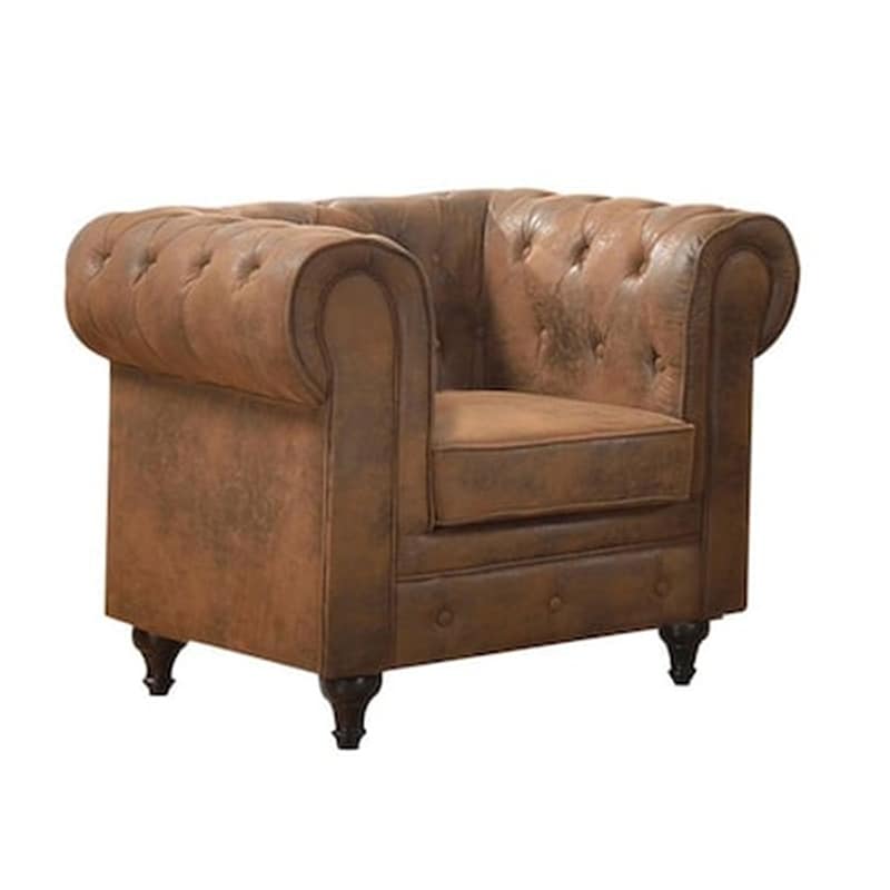 Πολυθρόνα Woodwell C11222 από Ύφασμα - Καφέ