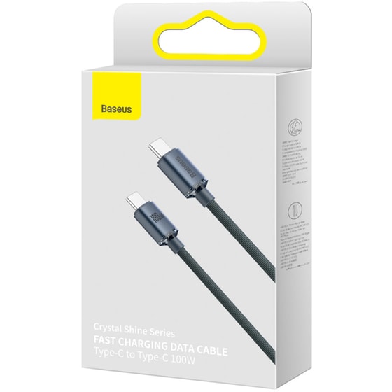 Καλώδιο δεδομένων Baseus Crystal Shine Series Usb-C to Usb-C 100W 1.2m - Black image 3
