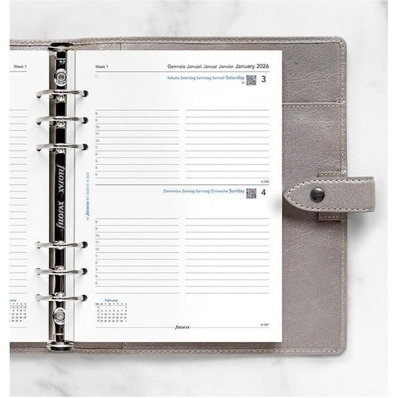 Ανταλλακτικά Φύλλα Ημερολογίου Filofax 2026 Greek A5 Ημερήσιο με Ραντεβού image 1