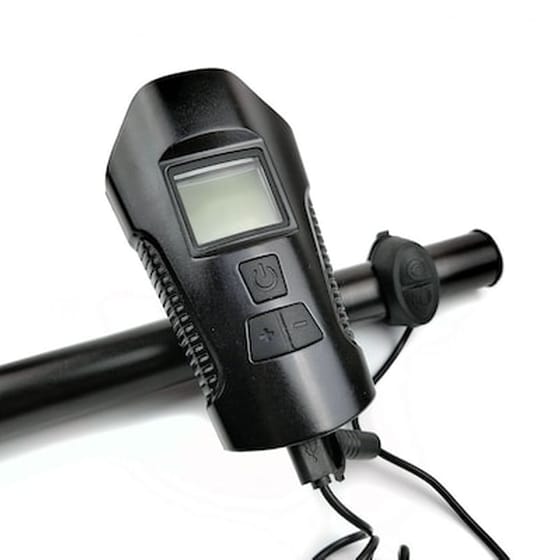 Αδιάβροχο Φως Ποδηλάτου Με Οθόνη, Κόρνα Και Ταχύμετρο Fy-317b Oem - Μαύρο image 4