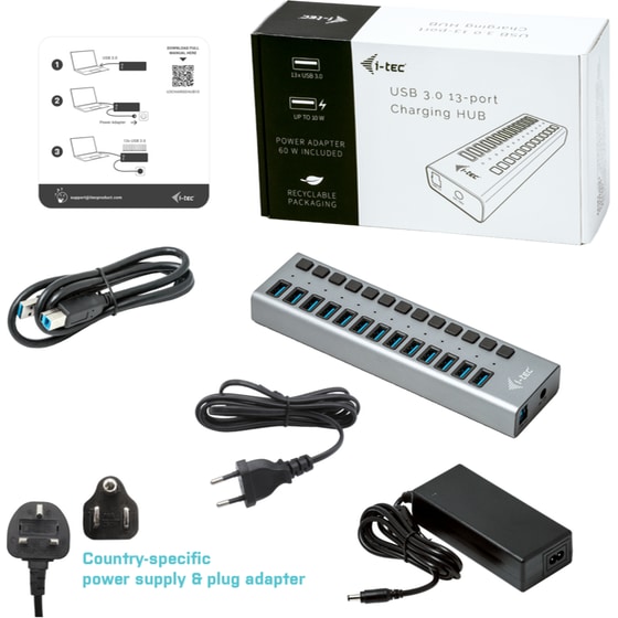 i-tec U3CHARGEHUB13 USB Hub 13-Port USB 3.0 συμβατό με USB-A image 3