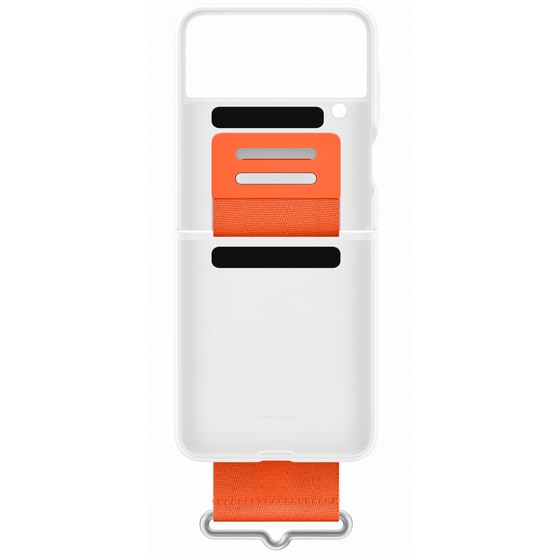 Θήκη Σιλικόνης Samsung Galaxy Z Flip 4 με Strap - Λευκό image 4