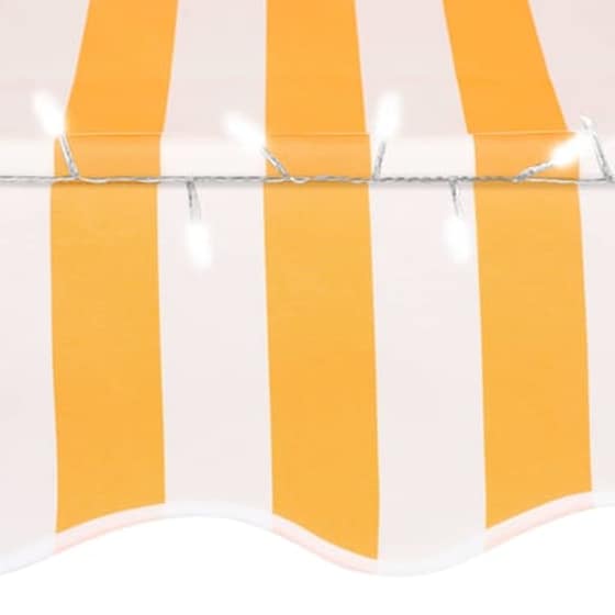Τέντα Vidaxl Συρόμενη Χειροκίνητη με LED 150cm - Λευκό/Πορτοκαλί image 5