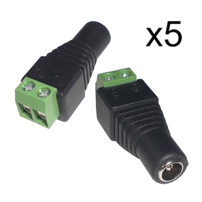 Βύσμα Τροφοδοσίας Dc Θηλυκό St-dc08, 5.5 X 2.1mm, Σε Κλέμα, 5 Τμχ OEM