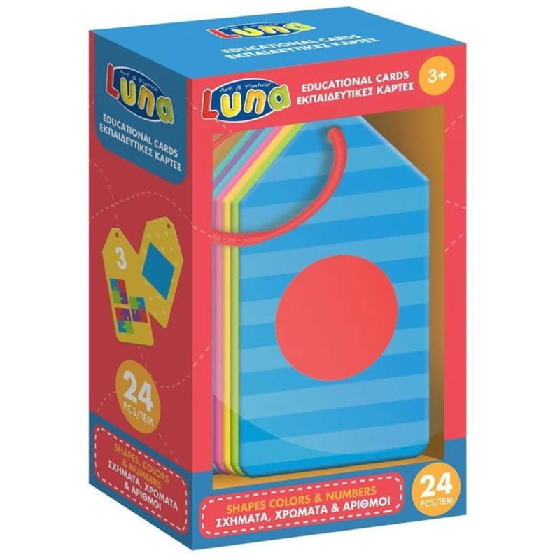 Luna Εκπαιδευτικες Καρτες Σχηματα, Χρωματα Και Αριθμοι 24τεμ