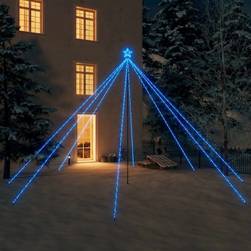 Χριστουγεννιάτικο Δέντρο VidaXL από Φωτάκια 800 Led 5m - Μαύρο/Μπλε