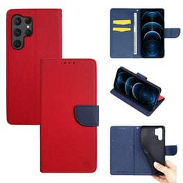 Θήκη  Samsung Galaxy S23 Ultra - Sonique Trend Book - Κόκκινο / Σκούρο Μπλε