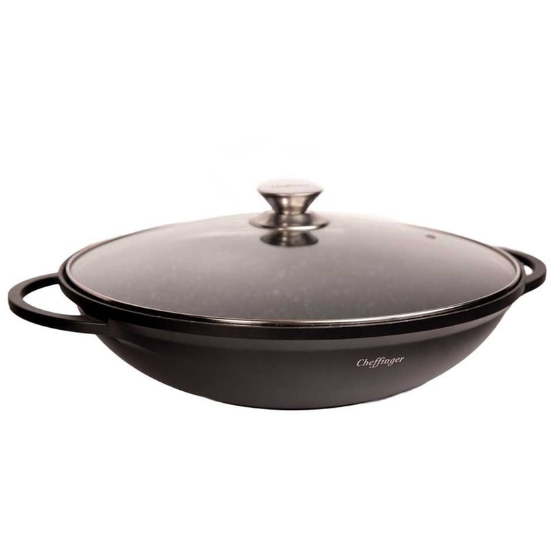 CHEFFINGER Τηγάνι Wok CHEFFINGER CF-DW40 40 cm Μαύρο