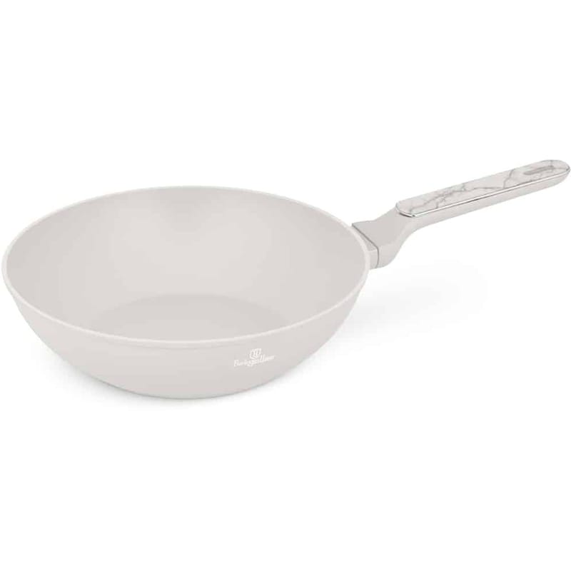 Αντικολλητικό Wok BERLINGER HAUS Sahara Marble Collection BH-8391 28 cm Λευκό