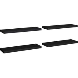 Ράφια Τοίχου VidaXL από MDF 80x23.5x3.8 cm 4 Τμχ  - Μαύρο