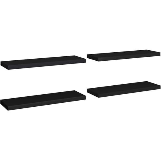 Ράφια Τοίχου VidaXL από MDF 80x23.5x3.8 cm 4 Τμχ  - Μαύρο image 0