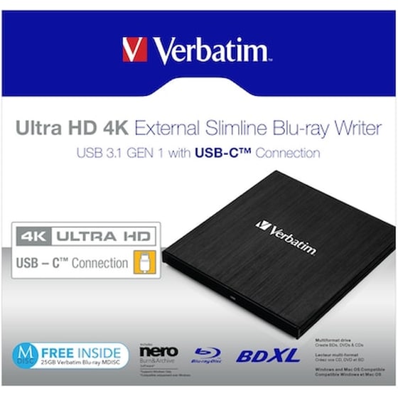 Εξωτερική Οπτική Μονάδα Verbatim Slimline 43888 Blu-Ray 4k - Black image 5
