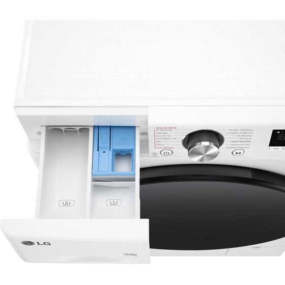 LG D4R7010TSWB 10kg/6kg 1.400 Στροφές με WiFi Λευκό Πλυντήριο Στεγνωτήριο image 5