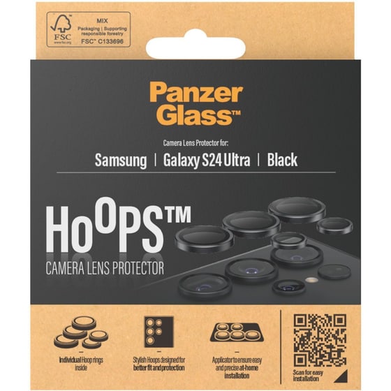 Προστατευτικό καμερών Samsung Galaxy S24 Ultra - Panzerglass Hoops Black Anti-Scratch image 5