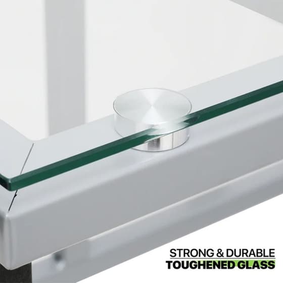 Γραφείο Σχεδίασης Lamtech Crystal Μεταλλικό 104x60x80cm - Ασημί/ Μαύρο image 1