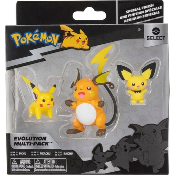 Φιγούρες Jazwares Pokemon Select - Pichu, Pikachu And Raichu Evolution Multi-pack (8cm) image 0