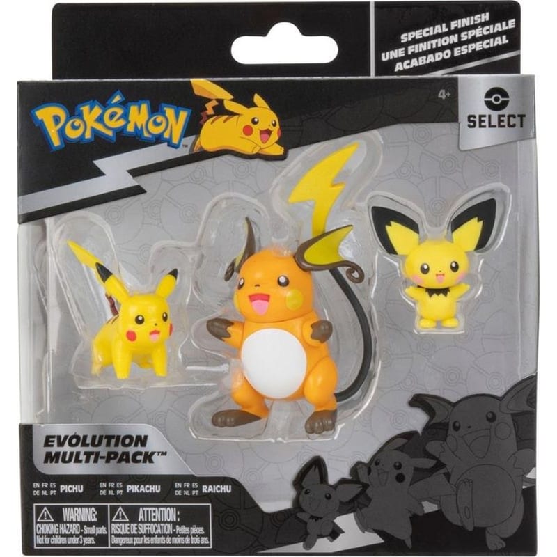 Φιγούρες Jazwares Pokemon Select – Pichu, Pikachu And Raichu Evolution Multi-pack (8cm)