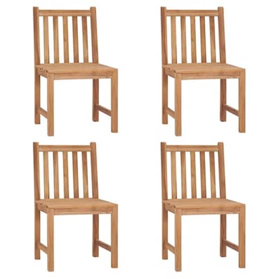 Vidaxl Καρέκλες Κήπου 4 Τεμ. Από Μασίφ Ξύλο Teak Με Μαξιλάρια image 2