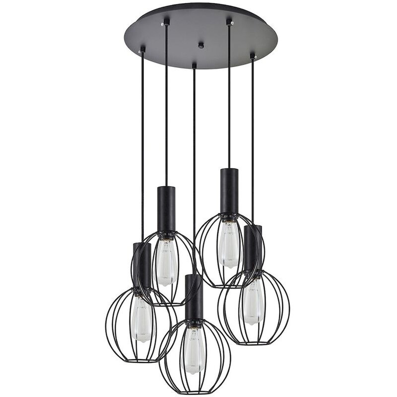 Φωτιστικό Οροφής Πολύφωτο Homelighting 77-8538 Μεταλλικό - Μαύρο