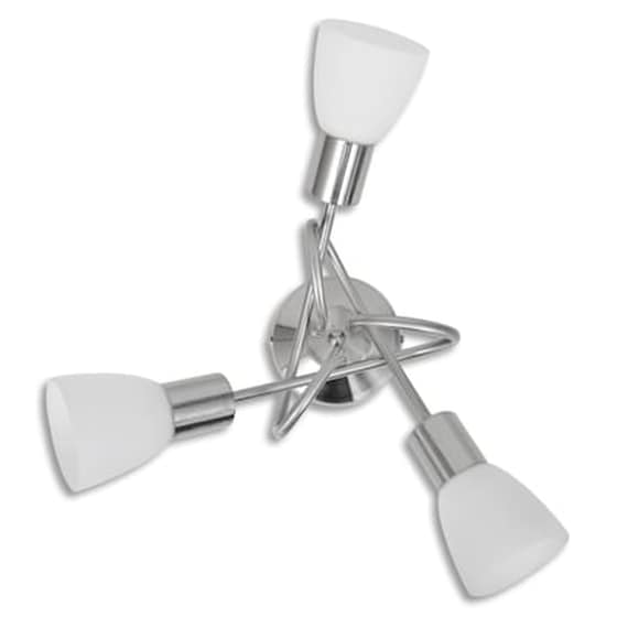 Vidaxl Φωτιστικό Οροφής Με Γυάλινα Καπέλα Για 3 Λαμπτήρες Ε14 image 5