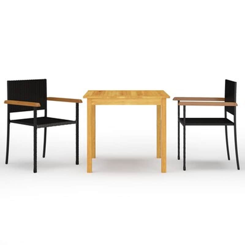 VIDAXL Vidaxl Σετ Τραπεζαρίας Κήπου 3 Τεμαχίων Μαύρο