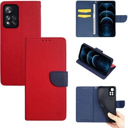 Θήκη Xiaomi  Redmi Note 11 Pro+ 5G - Sonique Trend Book - Κόκκινο / Σκούρο Μπλε