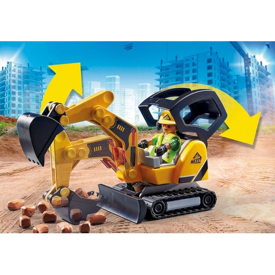 PLAYMOBIL® City Action Μικρός Εσκαφέας με Ερπύστριες και Δομικά (70443) image 6