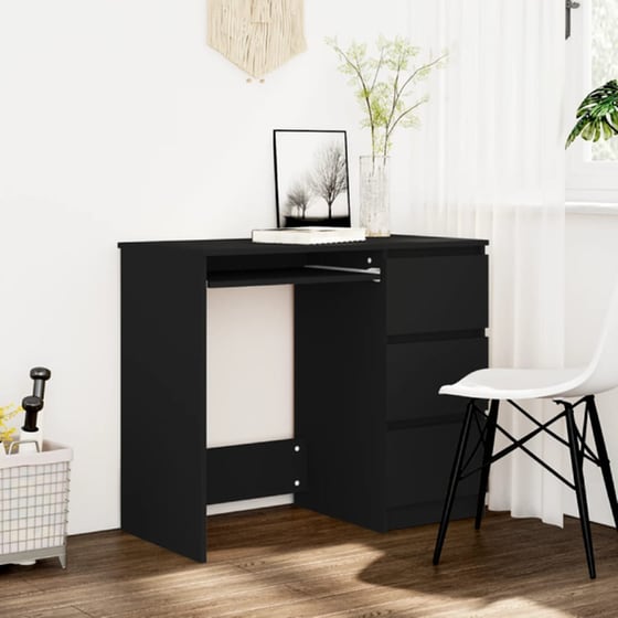 Γραφείο με Συρτάρια VidaXL από Μοριοσανίδα 90x45cm - Μαύρο image 1