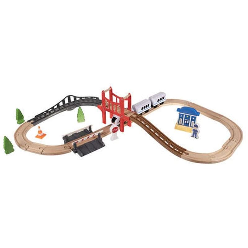 ARIA TRADE Παιδικός Ξύλινος Συναρμολογούμενος Σιδηρόδρομος 37 Τεμαχίων