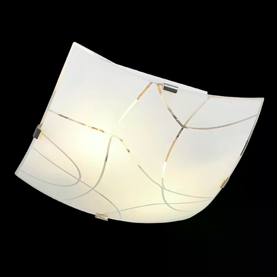 Φωτιστικό Πλαφονιέρα Aca 40x40x8.5 cm - Ασημί/Λευκό image 1