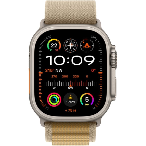 Apple Watch Ultra 2 GPS + Cellular 49mm Natural Titanium Case with Tan Alpine Loop - Medium image 2