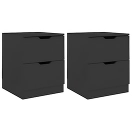 Κομοδίνο Vidaxl Από Μοριοσανίδα 2τμχ 40x40x50 cm - Μαύρο